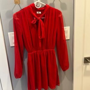 Aritizia XXS Red Dress with Bow: Perfect Holiday Season Dress!